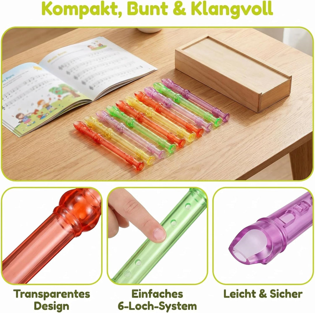 Toyvian Mini Klarinette 8 Stück Kunststoff Flöten 6 Loch Recorder Musikinstrument Für Kinder Anfänge