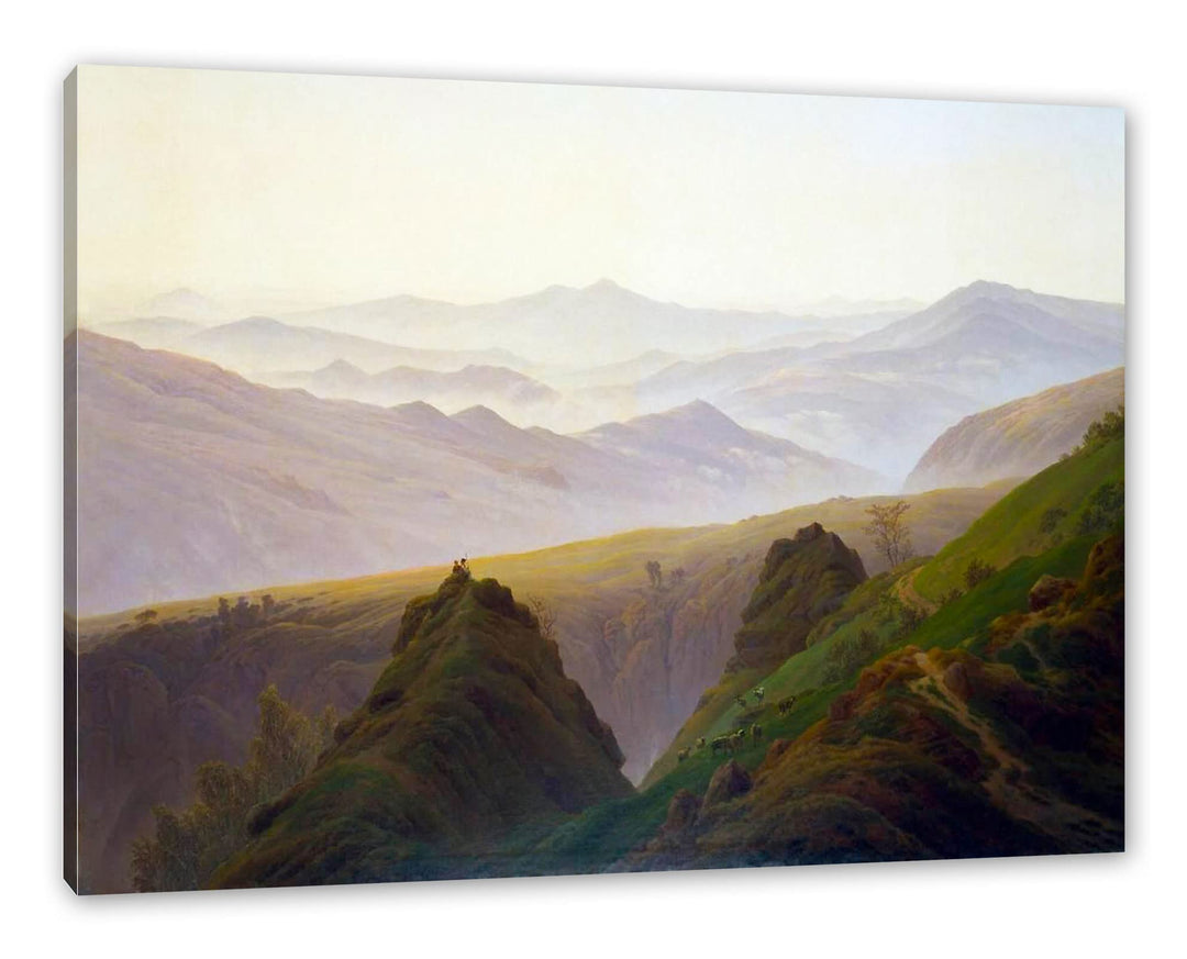 Generisch Caspar David Friedrich - Morgens in den Bergen als Leinwandbild / Grösse: 100x70 cm / Wand