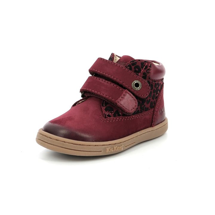 KICKERS Herren Tackeasy Stiefelette 23 EU Weinrot Leopard, 23 EU Weinrot Leopard