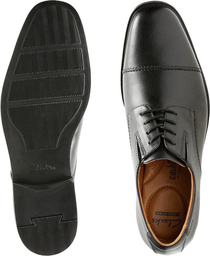 Clarks Herren Tilden Cap Derbys 40 EU Black Leather Schwarz, 40 EU Black Leather Schwarz