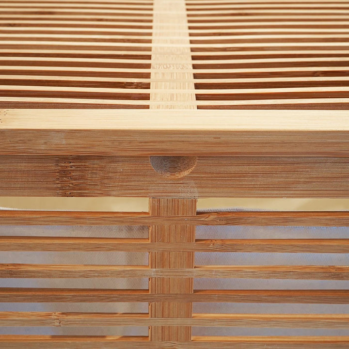 Wäschetruhe HWC-B18, Wäschebox Wäschekorb Wäschesammler, Bambus 61x50x35cm