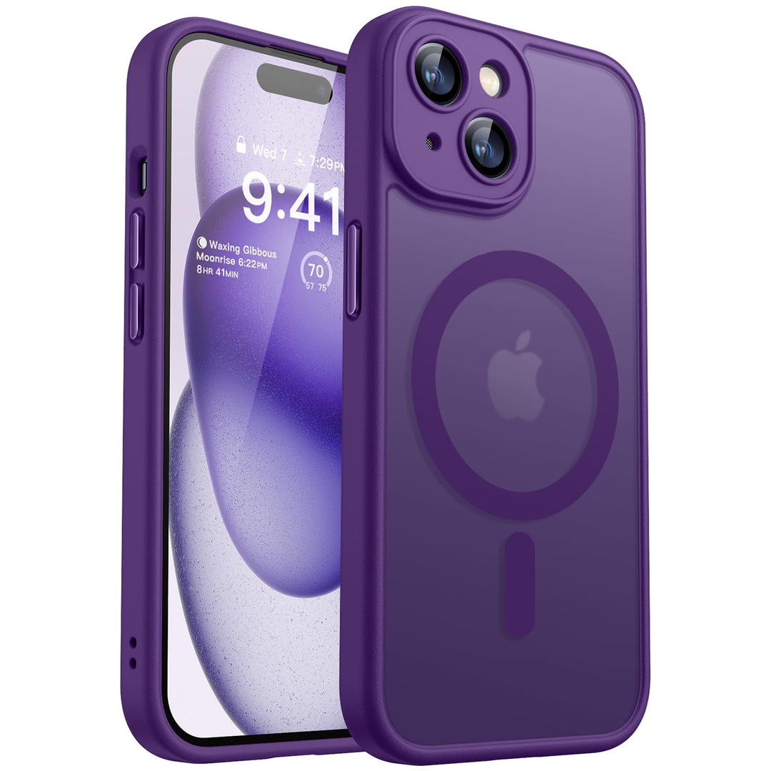 CANSHN 2024 Neu für iPhone 15 Plus Hülle mit Kameraschutz für Magsafe (TOP Militärschutz & Magnetkra