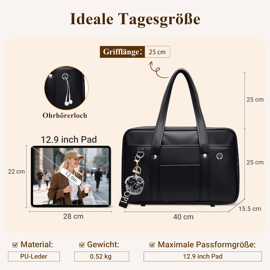 DIRRONA Damen Schultertasche Japanische Schule Handtasche Lässig Kawaii JK Tasche Grosse PU Leder Da