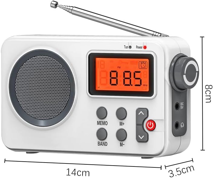 Multifunktionsradio - Batteriebetriebener AM-FM-Weltempfänger mit grossem Display, Zeitfunktion, Wec