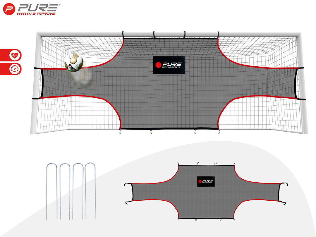 Pure2Improve Fussball Torwand, Target Goalshot, Fussballtor 732 cm x 244 cm, Inklusive Tragetasche,