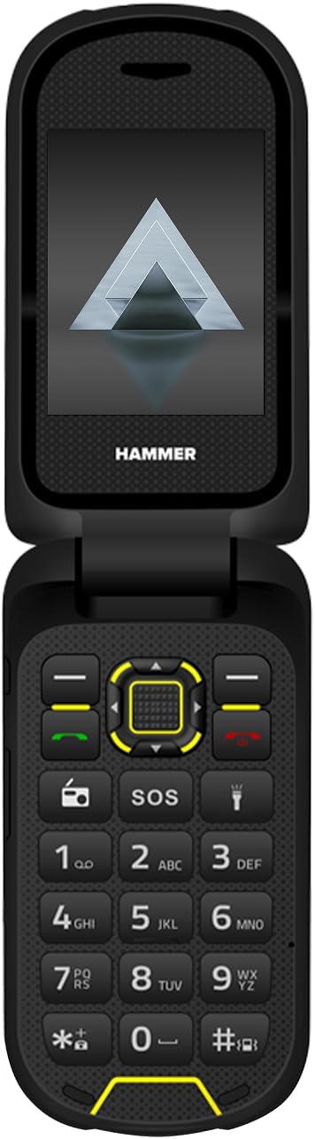 Flip-Telefon Klapphandy Hammer DIG LTE 4G Robustes, 2 Bildschirme, simlock-Free, Dual-SIM, kein Vert