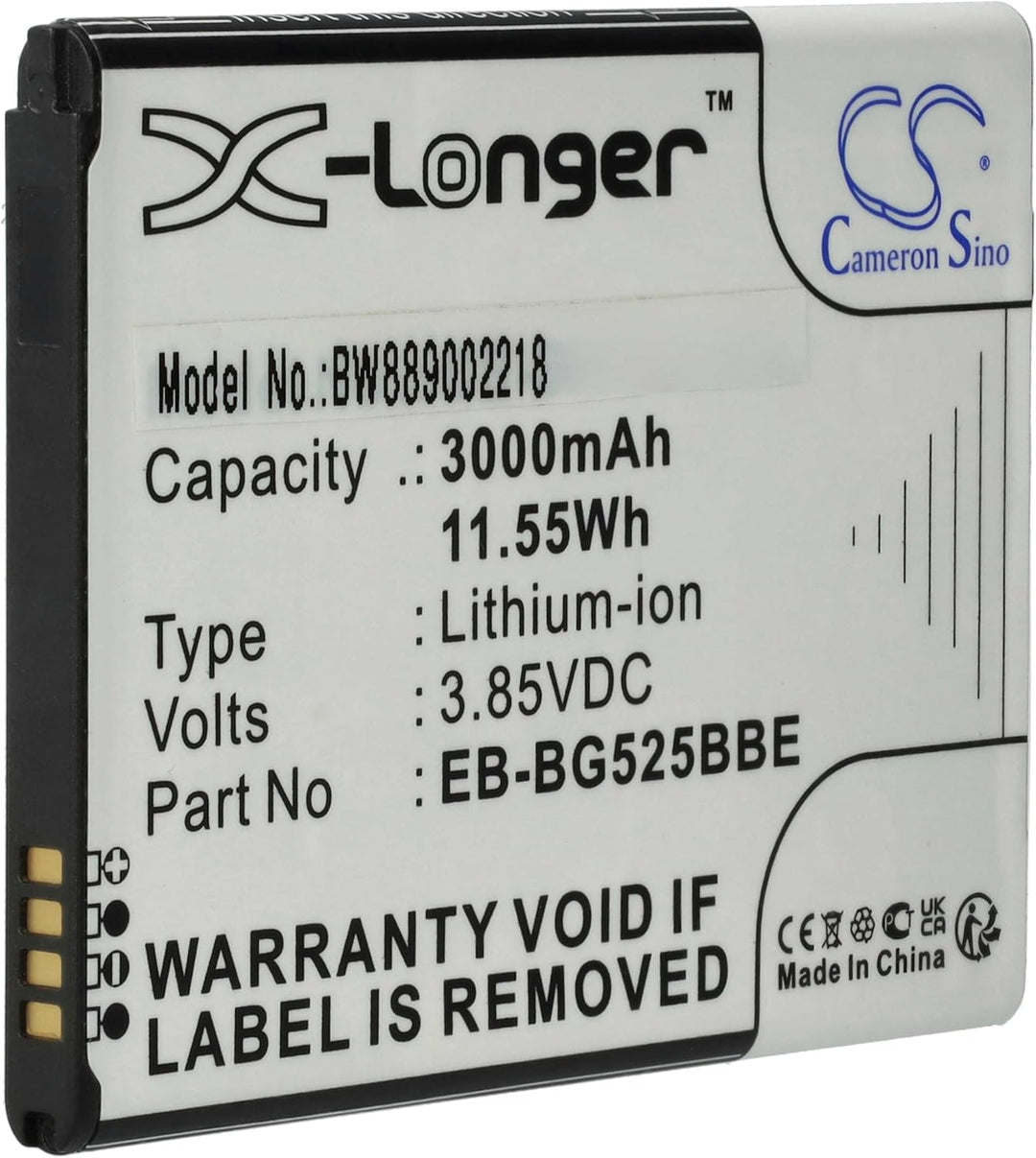 vhbw 1x Akku Ersatz für Samsung EB-BG525BBE, GH43-05060A für Handy Smartphone Telefon (3000 mAh, 3,8
