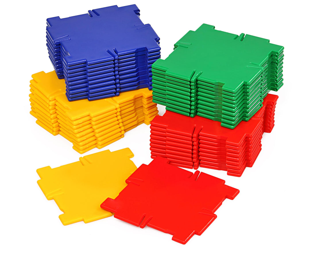 Polydron - Quadrate, 40 Stück - Geometrie Würfel Quader Bauteile Bausatz Bauset Nocolor, Nocolor