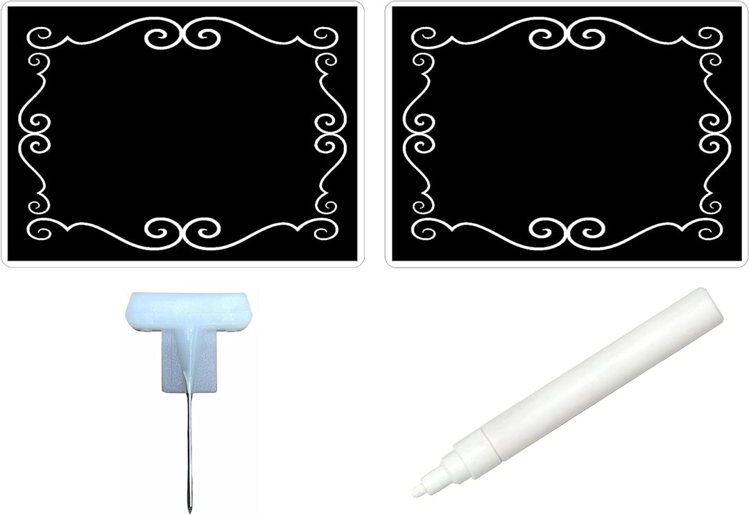 30 Preisschilder PLASTIKKARTENHALTER Lebensmittelrecht 8,3x11,3 cm. + 30 Halterungen + 1 ungiftig Ma