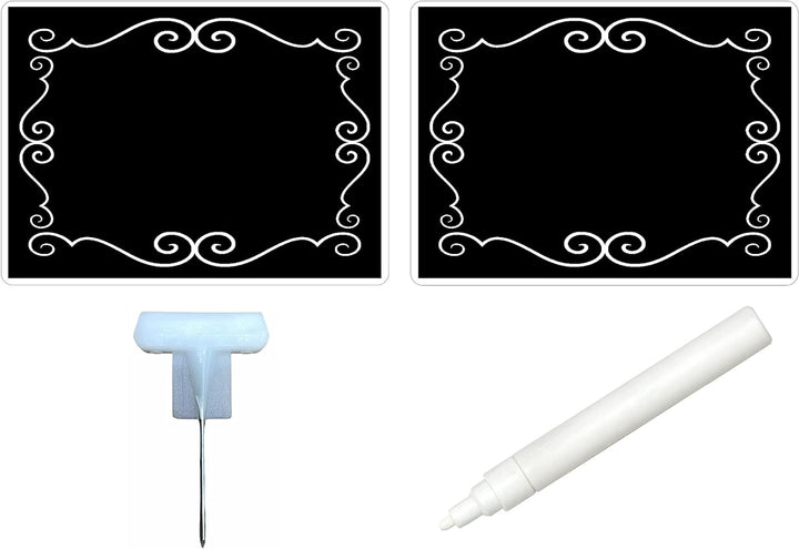 30 Preisschilder PLASTIKKARTENHALTER Lebensmittelrecht 8,3x11,3 cm. + 30 Halterungen + 1 ungiftig Ma