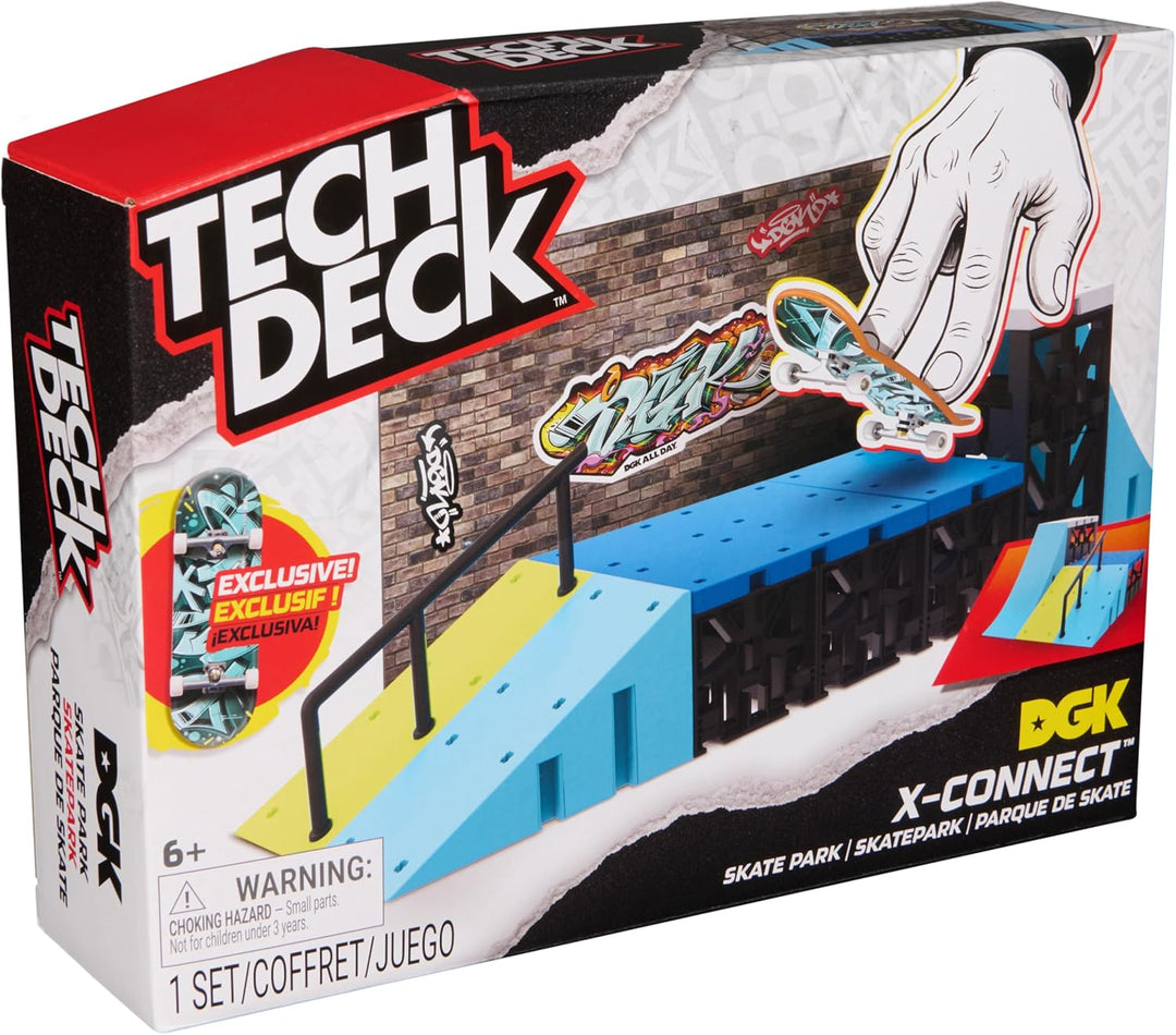 Tech Deck Toy Skateboard Playset XConnectPlusDGKSkateparkM02 | 96 mm DGK Fingerboard | X-Connect-Ste