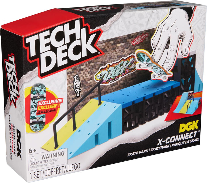 Tech Deck Toy Skateboard Playset XConnectPlusDGKSkateparkM02 | 96 mm DGK Fingerboard | X-Connect-Ste
