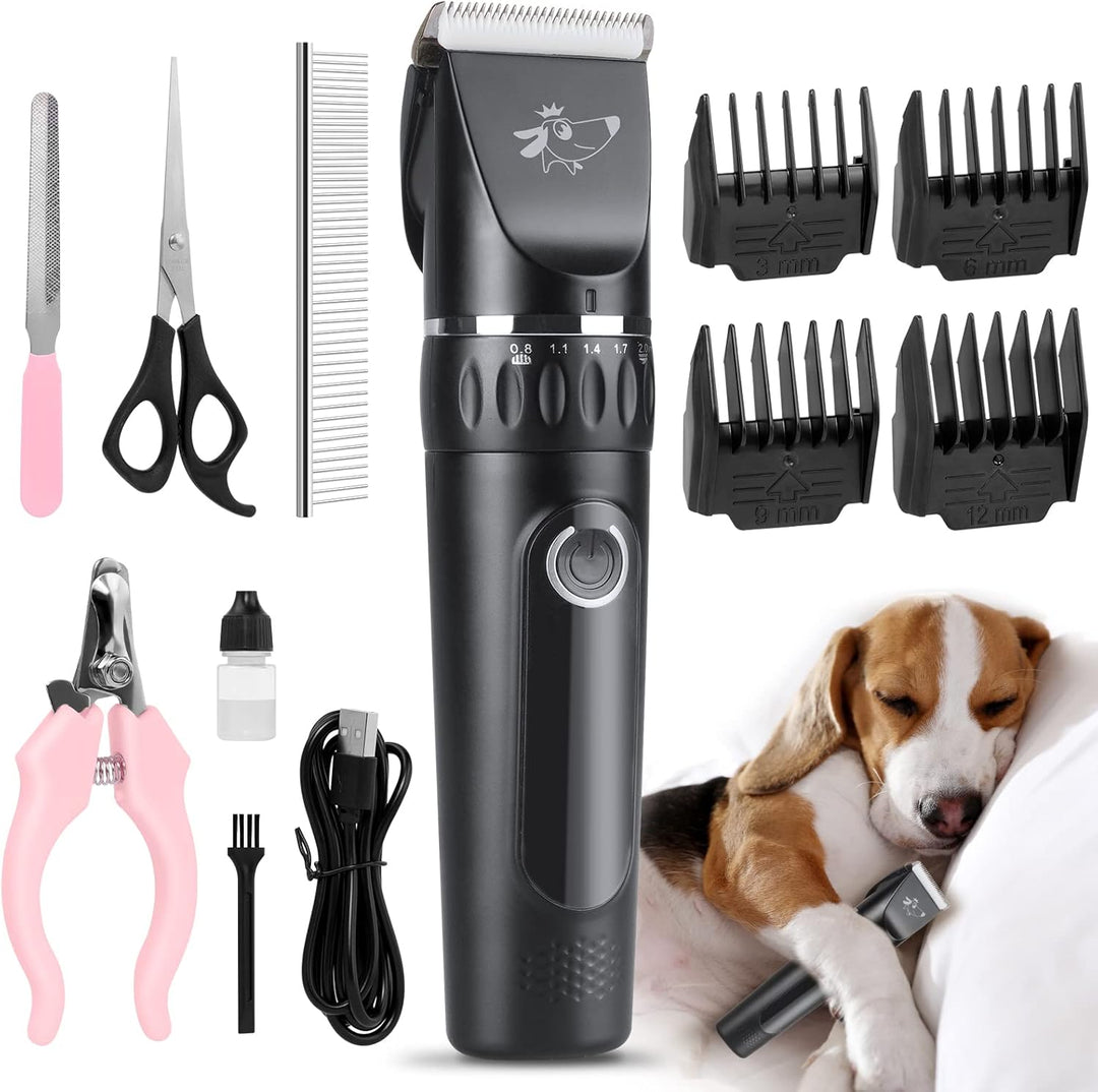 VSSHE Hundeschermaschine,Leise Schermaschine Hund und Katze Mit 2 Geschwindigkeiten Wiederaufladbare