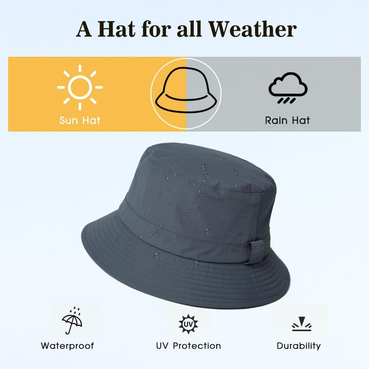 Comhats Regenhut Unisex für Damen Herren Wasserdichter Bucket hat Faltbar Eimerhut Strand Surfen Ang