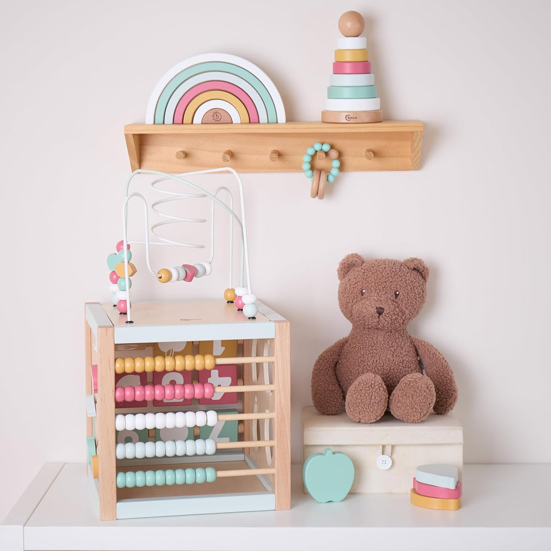 Bieco Motorikwürfel Berry XXL nachhaltiges Holz FSC® | Spielwürfel Baby | Motorikwürfel ab 1 Jahr Ac