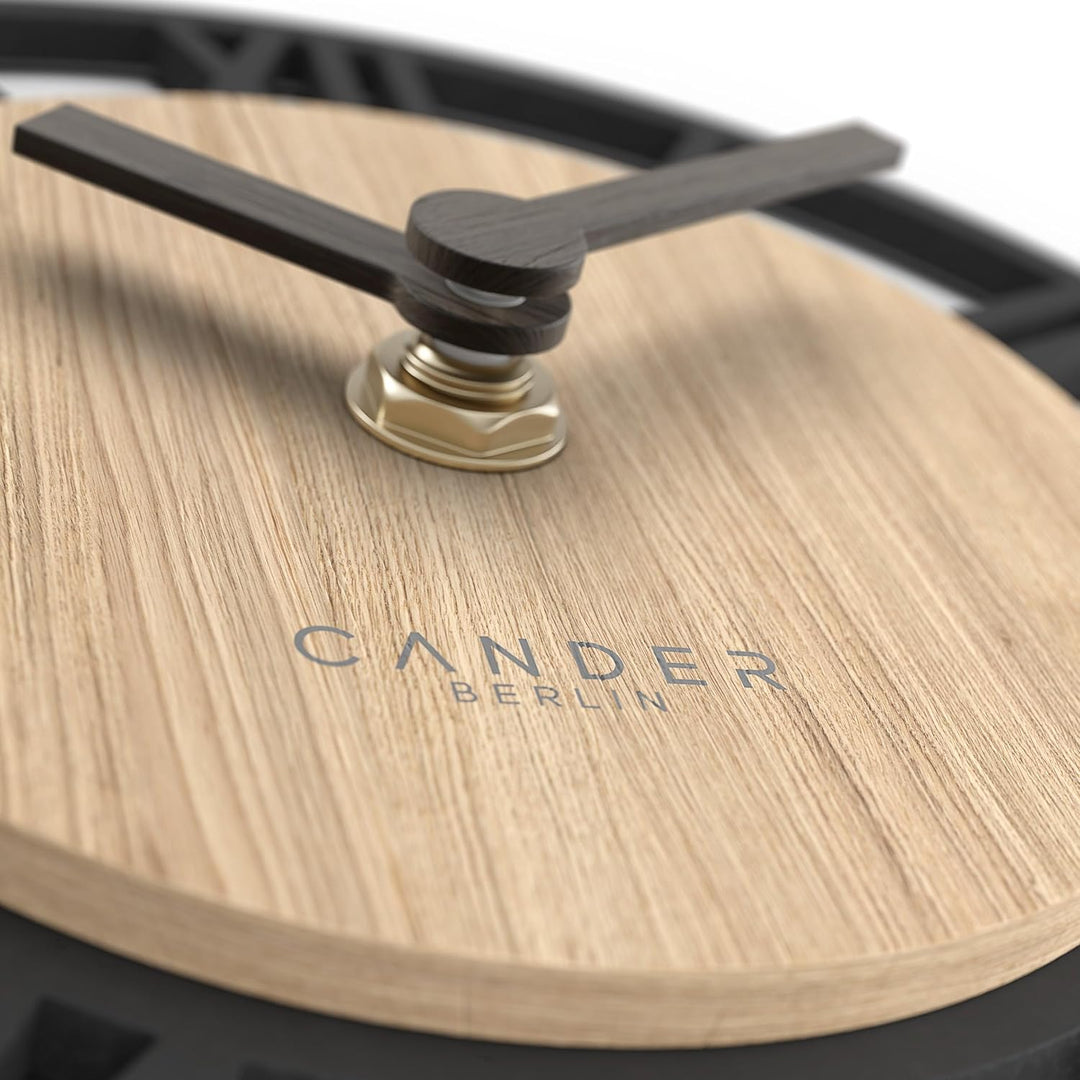 Cander Berlin MNU 2717 R Wanduhr Tischuhr lautlos 17 cm ohne Tickgeräusche analog Wohnzimmer modern