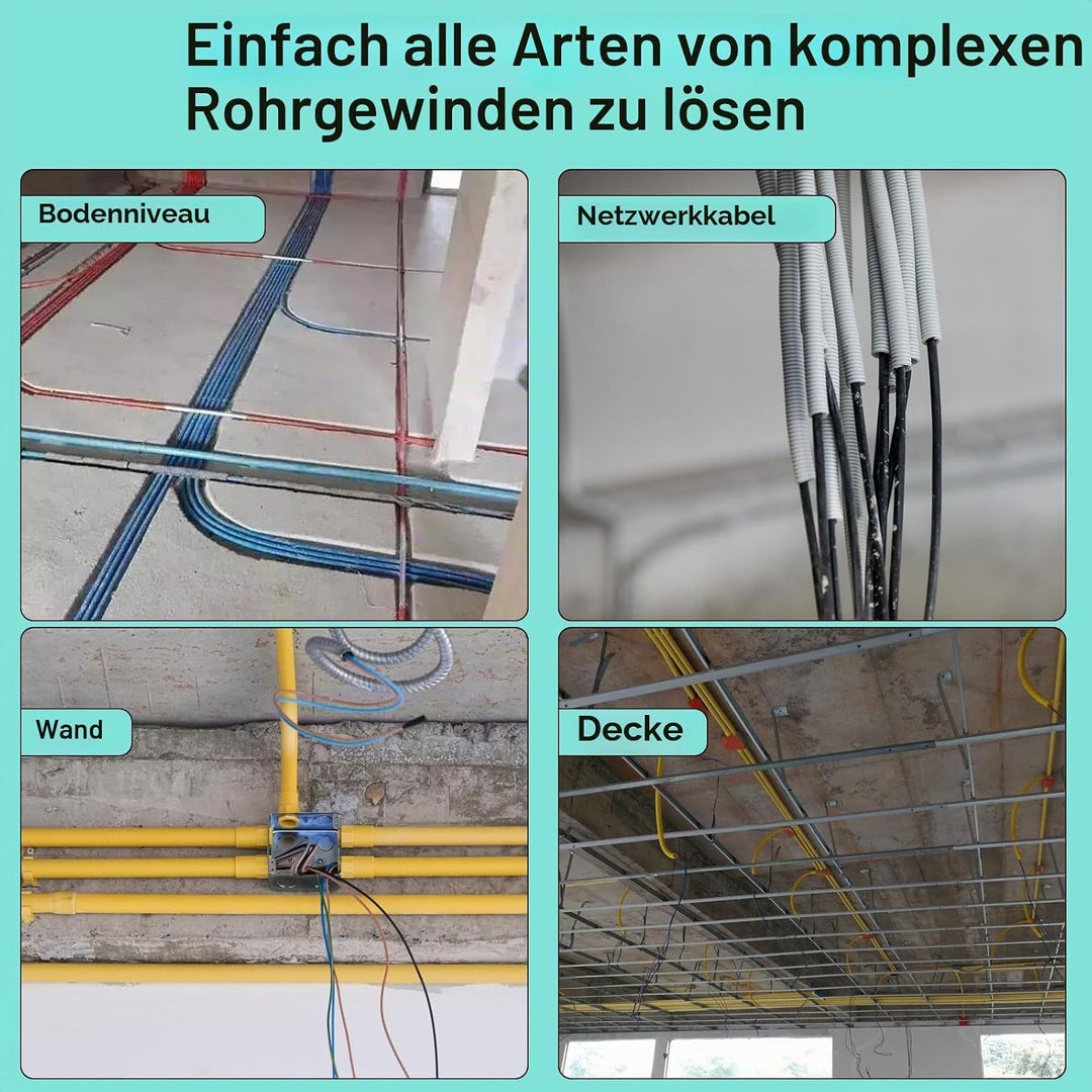 EFUTURETIME Einziehhilfe Kabel 50M Glasfaser Kabeleinziehband für Kabel, 4.5mm Zugdraht für Leerrohr