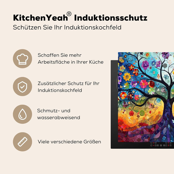 Herdabdeckplatte 59x52 cm Einteilig Küche Herdabdeckung Induktionsfeld Ceranfeld Herdabdeckplatten V