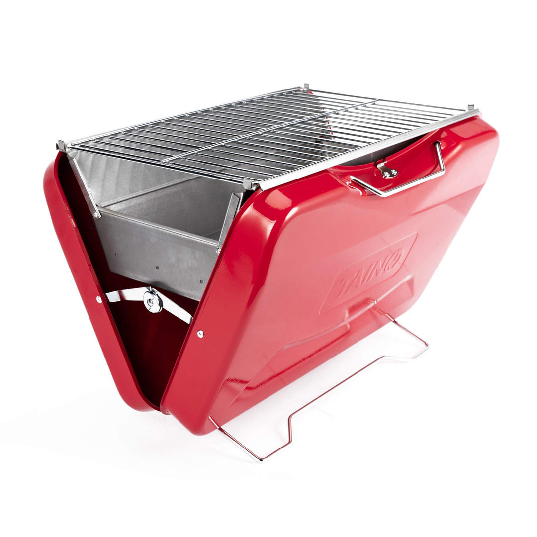 TAINO MOX Holzkohlegrill BBQ Koffergrill Camping-Grill Kohlegrill Retro-Stil klappbar Griller tragba