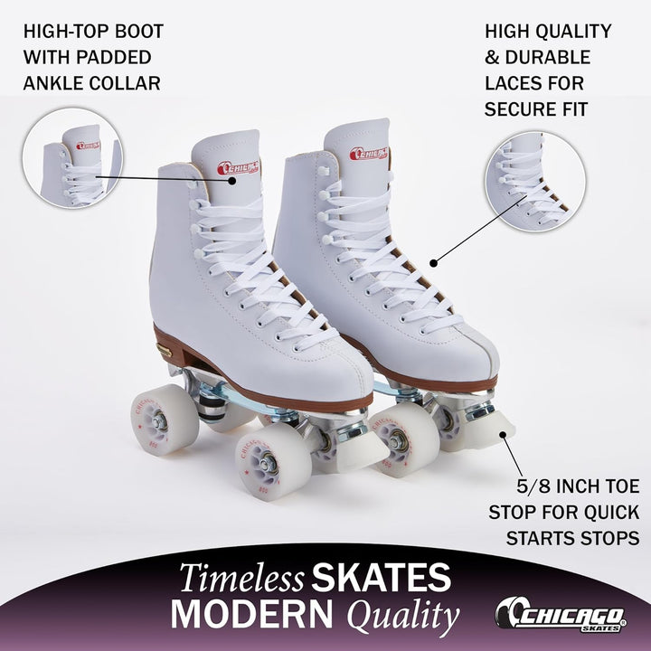 CHICAGO Skates Deluxe Leather Lined Rink Skate Ladies and Girls 7, 7