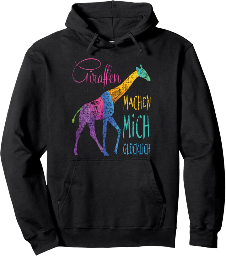 Safari Tiermotiv Afrika Tiere Geschenk Vintage Giraffe Pullover Hoodie