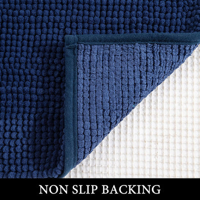 MIULEE Badematte 60x90cm Set 2 teilig Chenille Badteppich Badezimmerteppich rutschfest Waschbar Dusc