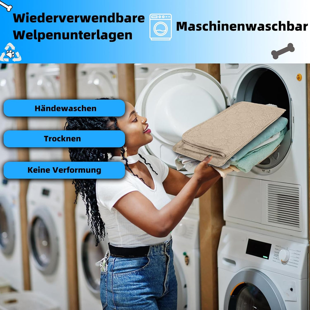 Waschbar Haustier-Urinunterlage, 2 Stück 100*70 cm Wiederverwendbare Welpenunterlagen Matte für Hund