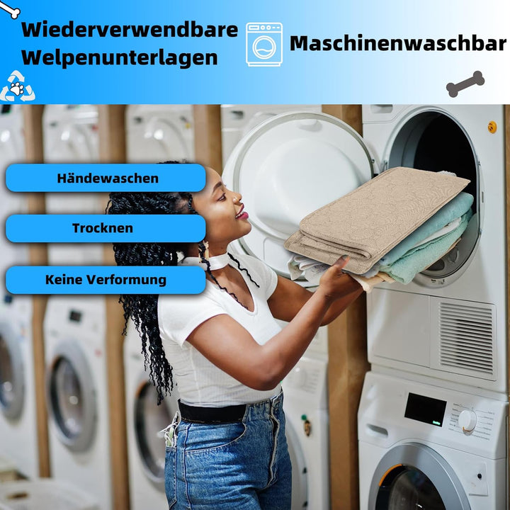 Waschbar Haustier-Urinunterlage, 2 Stück 100*70 cm Wiederverwendbare Welpenunterlagen Matte für Hund