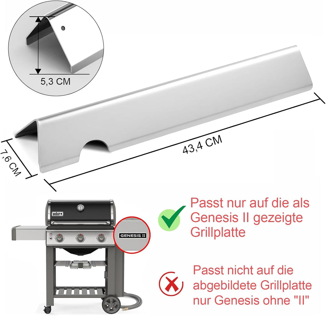 66032 Flavorizer Bars Ersatz für Weber Genesis II/LX 300, 66795 Aromaschienen für Weber Genesis GS4