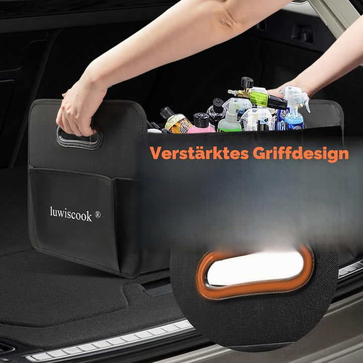 Auto Kofferraum Organizer, zusammenklappbarer Auto Kofferraum Organizer, 68L Lagerung Tidy mit 2 gro