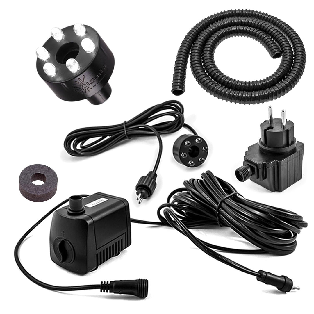 CLGarden Springbrunnenpumpe Set SP1-S mit LED Beleuchtung für Springbrunnen Garten Wasserspiel Zierb
