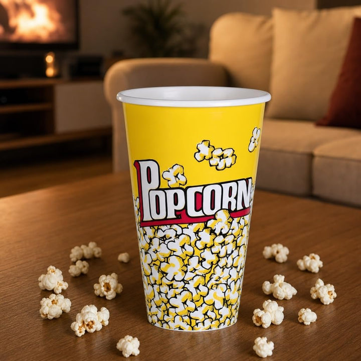 MIJOMA Popcorn-Becher Set für den Filmabend - Wiederverwendbar, lebensmittelechtes Kunststoff, 1 Lit