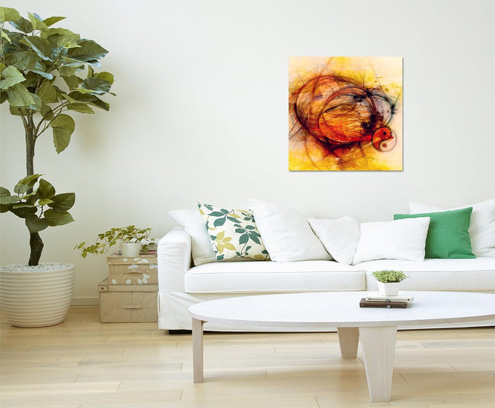 Paul Sinus Art Abstraktes Bild auf Leinwand Feng Shui Energie Abstrakt111- dekorativer Einteiler Wan