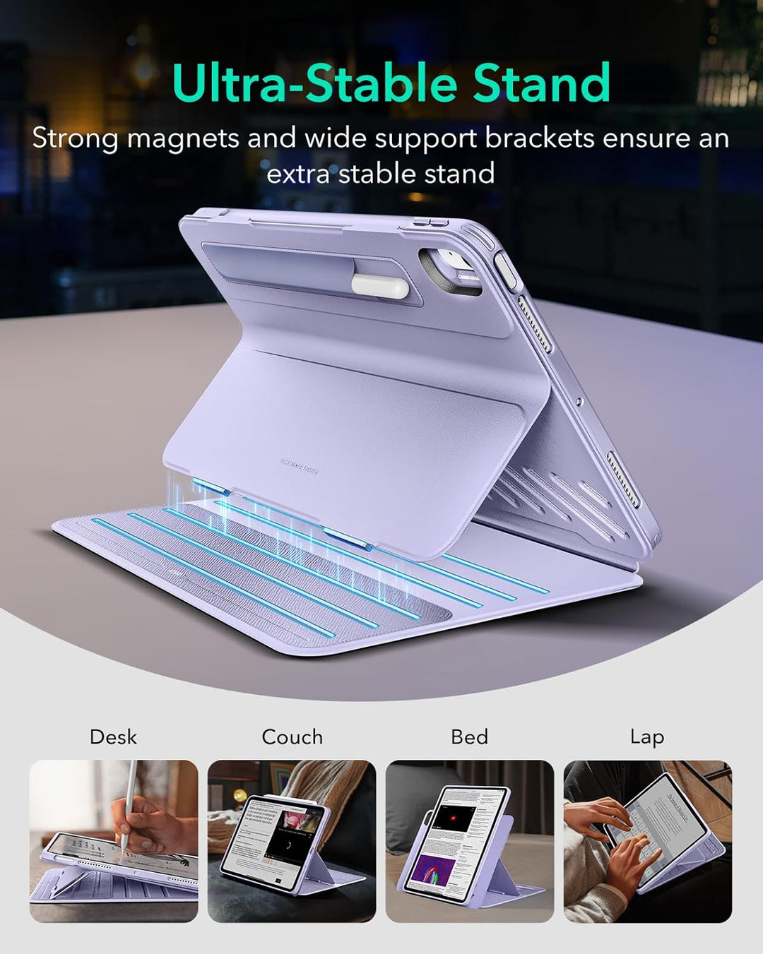 ESR Hülle für iPad Air 11 Zoll M4/M3/M2, iPad Air 8/7/6/5/4 (2026/2025/2024/2022/2020), drehbare Hül