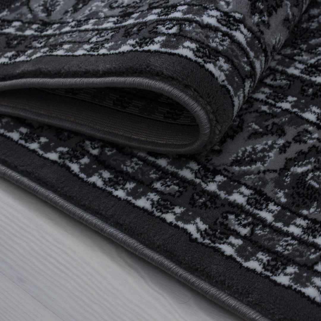 Teppich Wohnzimmer Traditioneller Orientalisch Design Grau 120 x 170 cm - Kurzflor Teppich Schlafzim