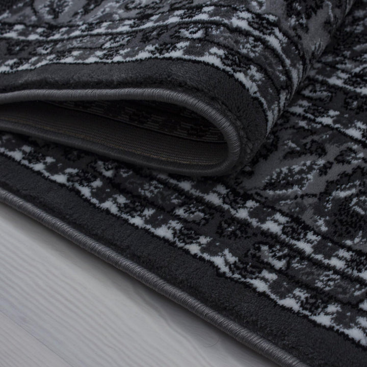 Teppich Wohnzimmer Traditioneller Orientalisch Design Grau 120 x 170 cm - Kurzflor Teppich Schlafzim