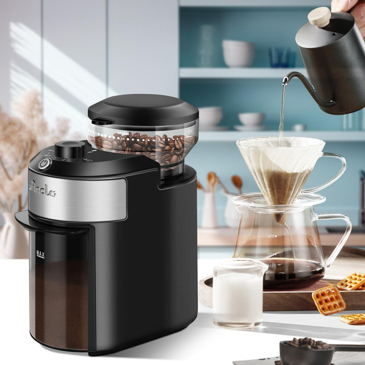 Wancle Kaffeemühle mit 28 Mahlgrad-Einstellungen, präzises Mahlen für 2-12 Tassen, leicht zu reinige