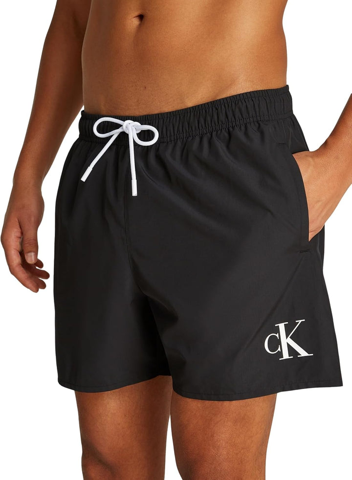 Calvin Klein Herren Badehose Medium Drawstring Lang XXL Schwarz (Pvh Black), XXL Schwarz (Pvh Black)