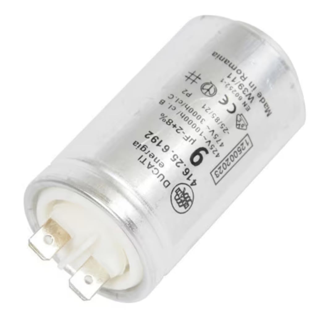 Startkondensator aus Metall, 9,UF-475 V, Faston, 6,3 mm