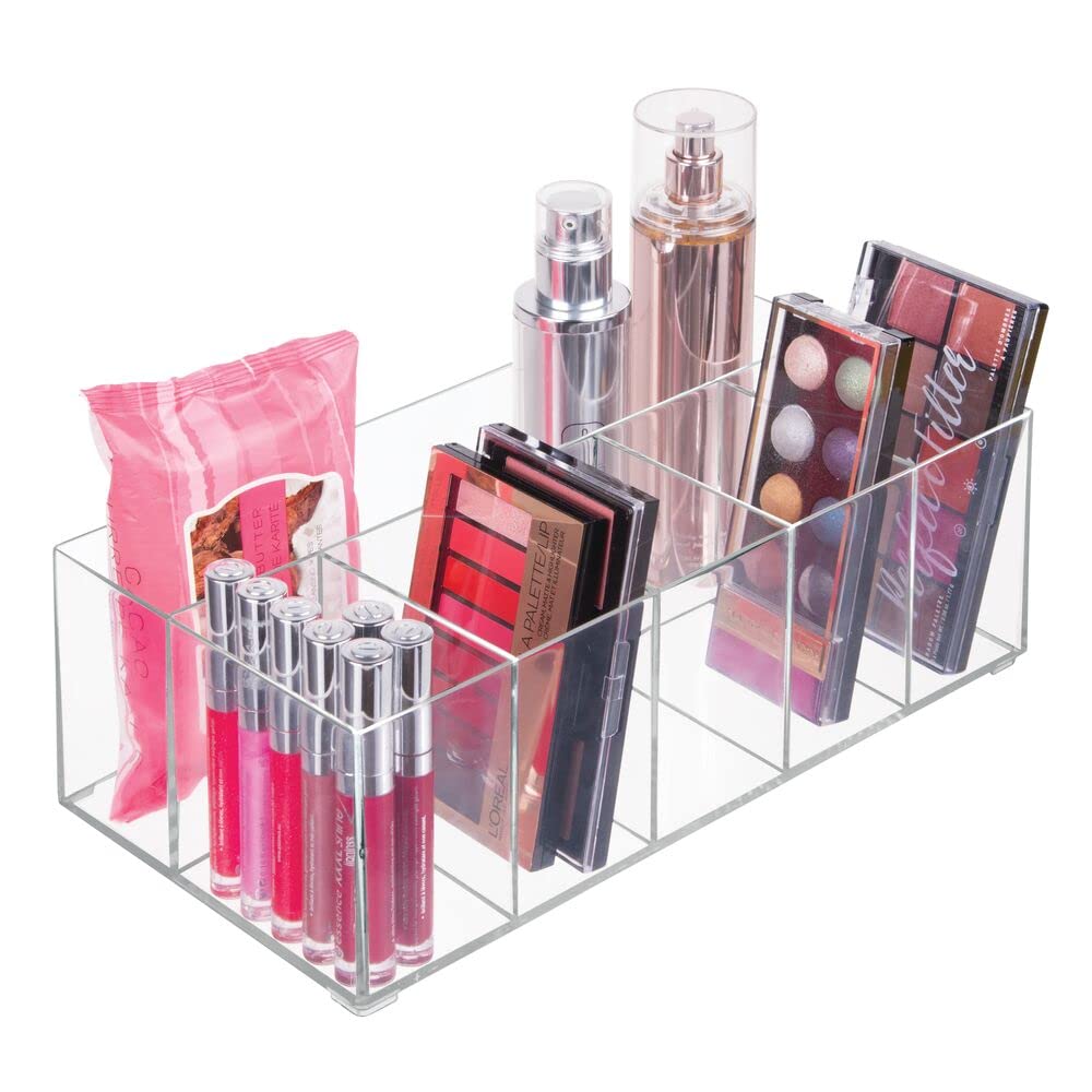 mDesign Kosmetik Organizer – Aufbewahrungsbox mit sechs Fächern für Make-up, Nagellack und Beautypro