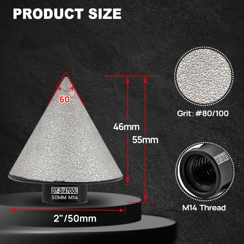 DT-DIATOOL Diamant abschrägende Fase Bohrer zum Vergrössern Beschneiden Formung Löcher für feinstein