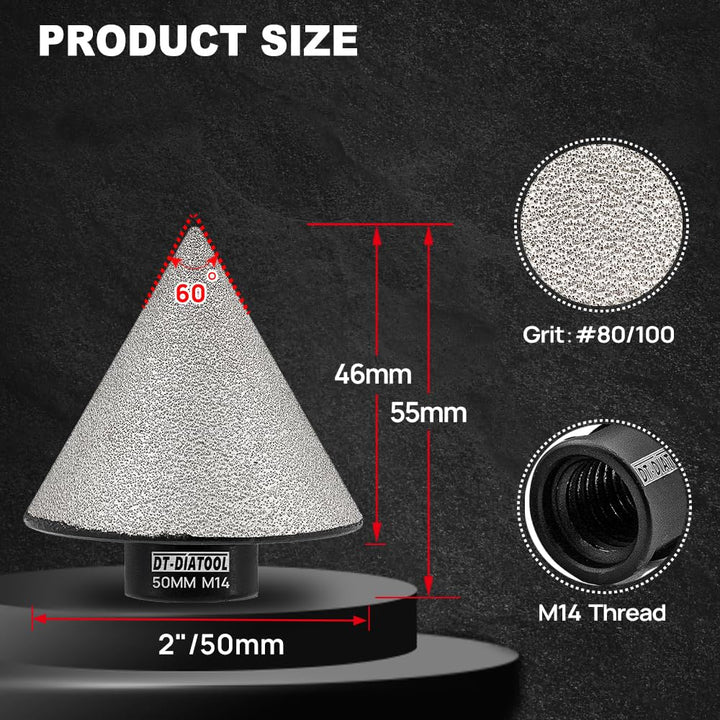 DT-DIATOOL Diamant abschrägende Fase Bohrer zum Vergrössern Beschneiden Formung Löcher für feinstein