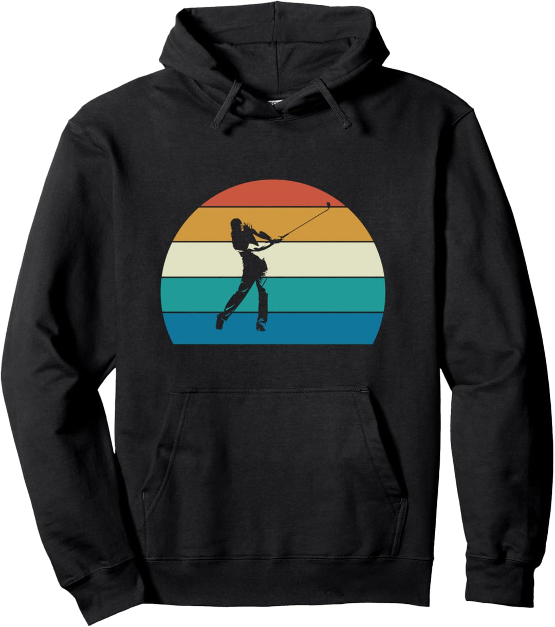 Golfing Gift Retro Vintage Golfer Sonne Pullover Hoodie
