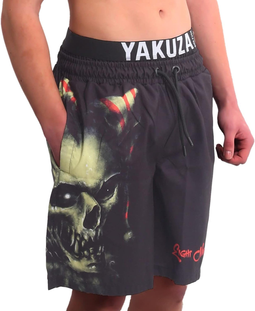 Yakuza Herren Dead Clown Badeshorts Schwarz XXL, Schwarz XXL