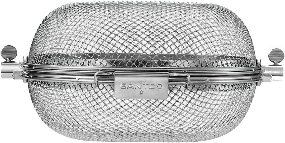 SANTOS XS Drehspiess-Korb für Drehspiesse (⌀ max 14mm) - Grillkorb für kleine Grills - Grillzubehör