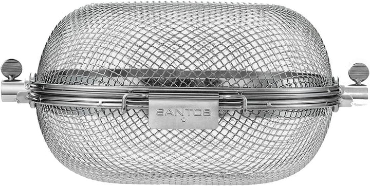 SANTOS XS Drehspiess-Korb für Drehspiesse (⌀ max 14mm) - Grillkorb für kleine Grills - Grillzubehör
