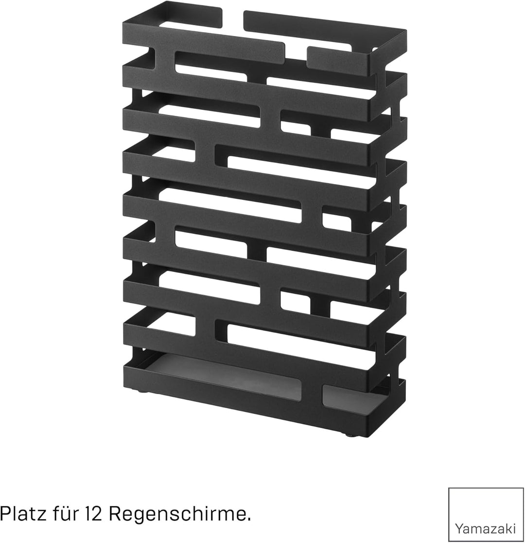 Brick Umbrella Stand Rectangle - black Schwarz, Schwarz
