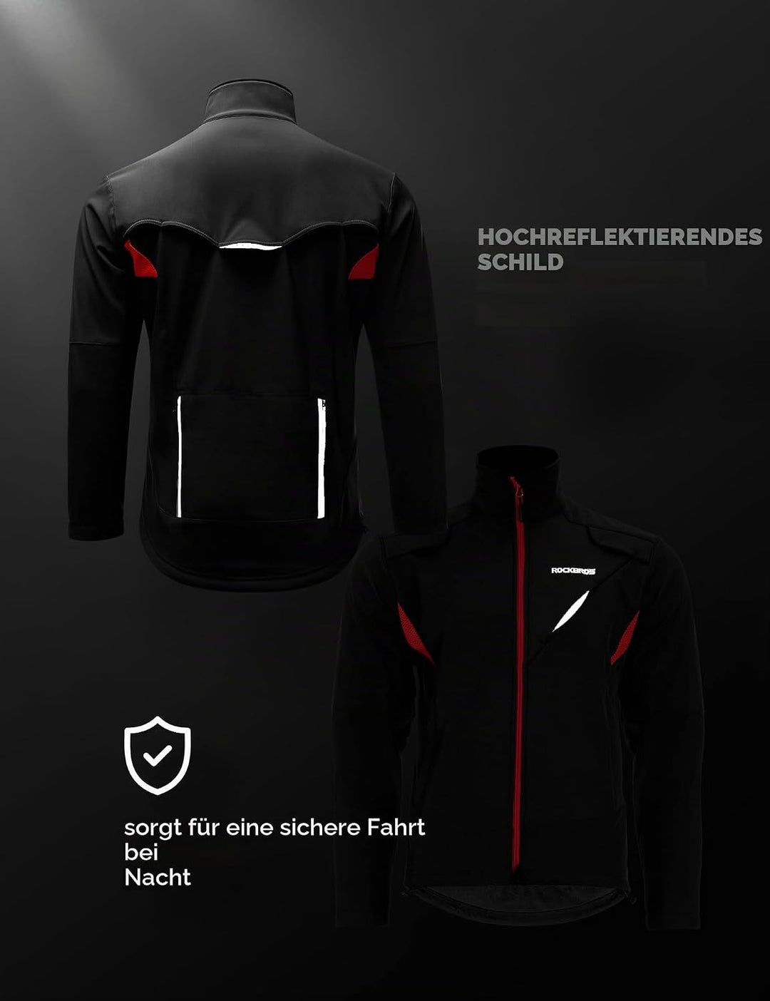 ROCKBROS Winter Jacke/Hose Fahrradbekleidung Herren Fahrrad Radjacke Lange Windjacke Radhose Freizei