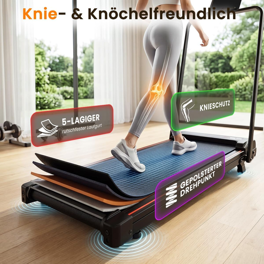 Dskeuzeew Walking Pad Klappbar mit Neigung - 4 in 1 Laufband mit 7% Steigung für Zuhause Laufpad Geh