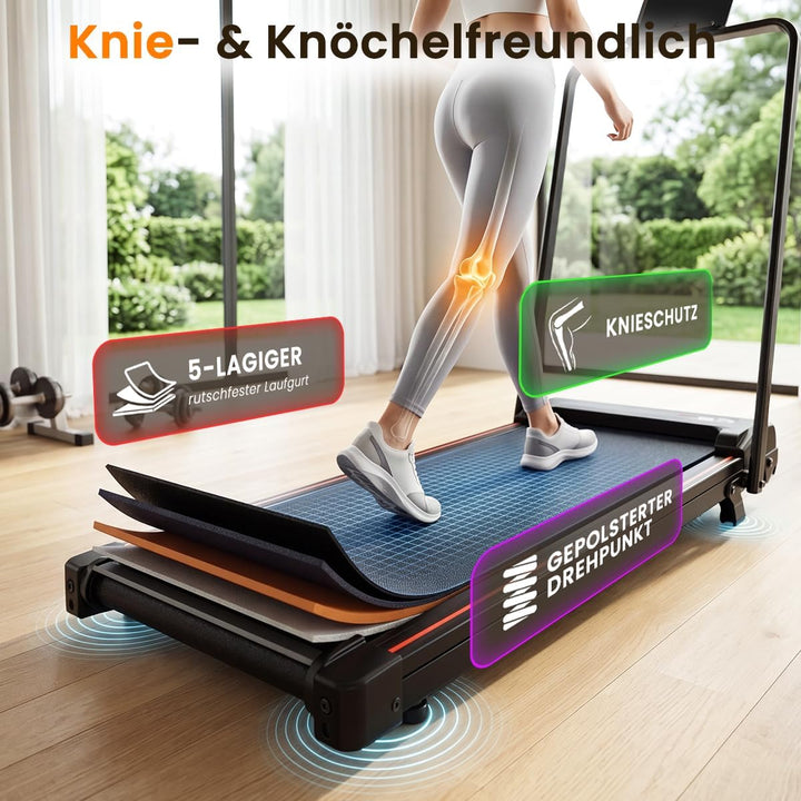 Dskeuzeew Walking Pad Klappbar mit Neigung - 4 in 1 Laufband mit 7% Steigung für Zuhause Laufpad Geh